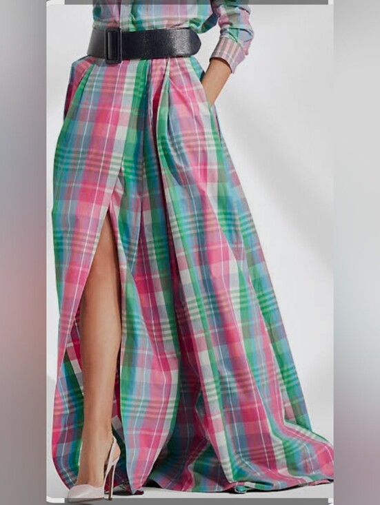 Ralph Lauren Dresses & Skirts - Ralph Lauren Purple Label Madras Plaid Maxi Skirt